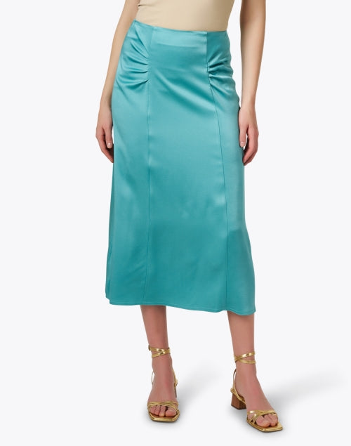BOSS Vaniki Blue Luxurious Satin Slip Skirt for Stylish Occasions