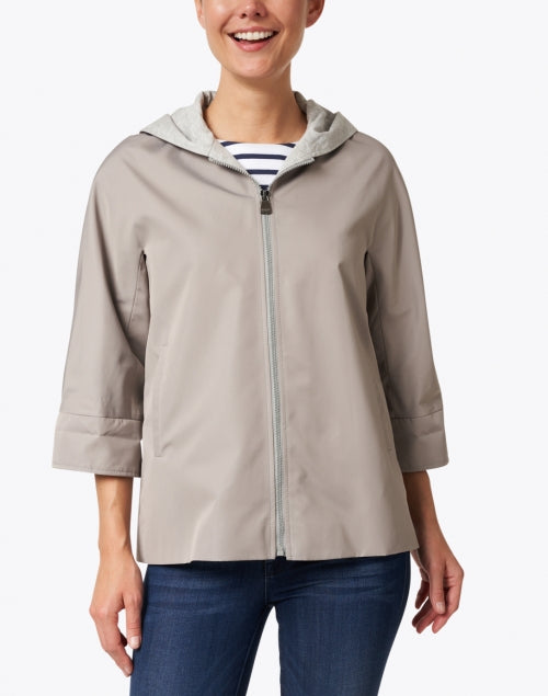 Lightweight Stone Techno Hooded Jacket for Transitional Weather