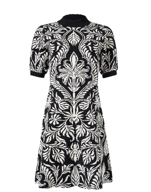 Banjanan's Elise Women's Cotton Wool Blend Black and White Knit Fit and Flare Dress for the New Season