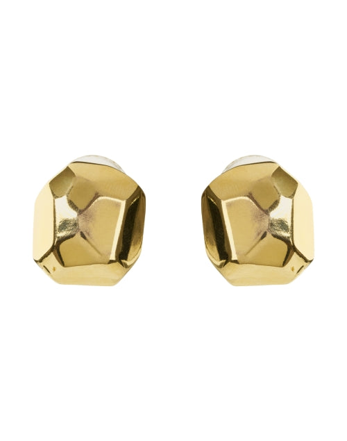 Exquisitely Polished Gold-Plated Sculpted Clip-On Earrings for Women