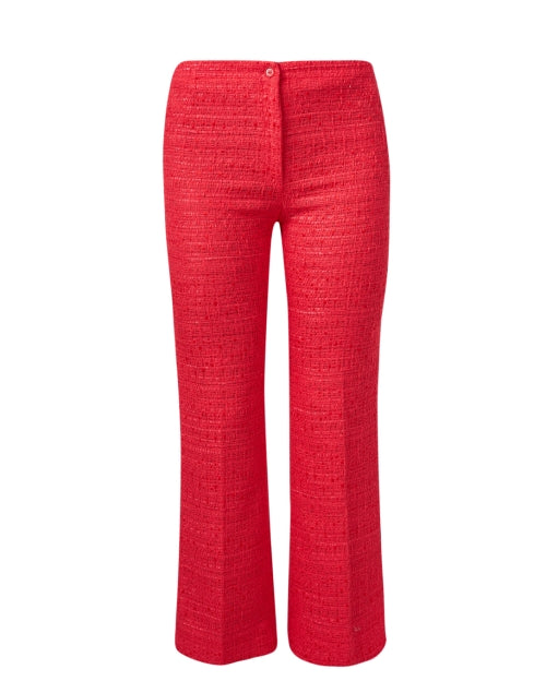 Stylish Red Tweed Cropped Flare Pants by Santorelli