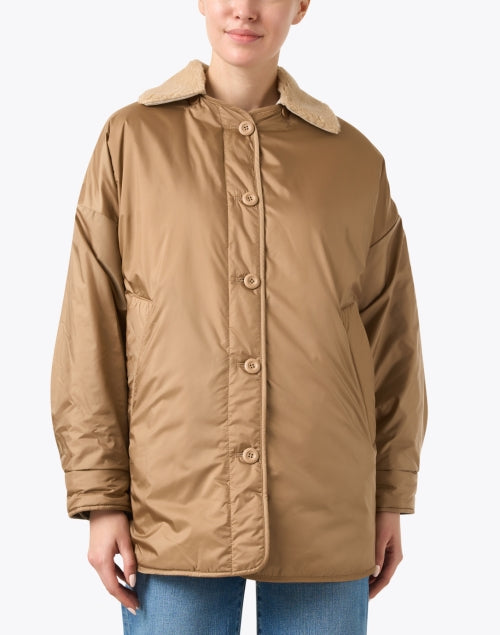 Weekend Max Mara Drava Reversible Autumn Winter Coat in Camel and Green Colors