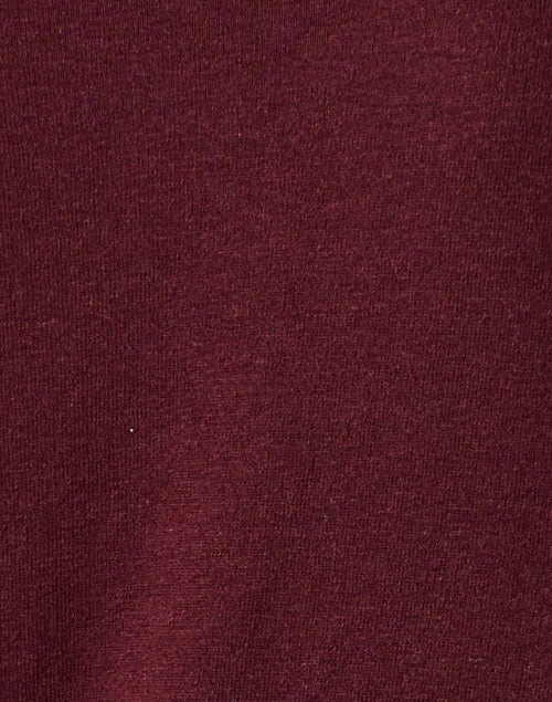 Kiku Brand Burgundy Color Silk-Wool Blend Knit Turtleneck Top for Women