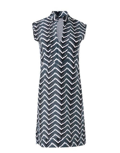 Kristen Classic Black Chevron Patterned Mini Women's Dress