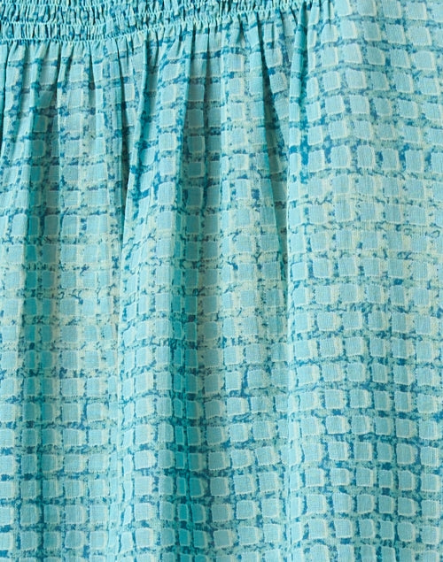 Stylish Turquoise Cotton Flounce Women's Blouse