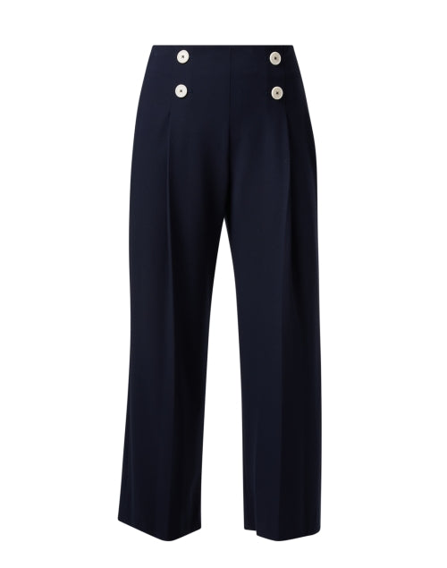 LK Bennett Retro-Inspired Wide-Leg Navy Parker Trouser