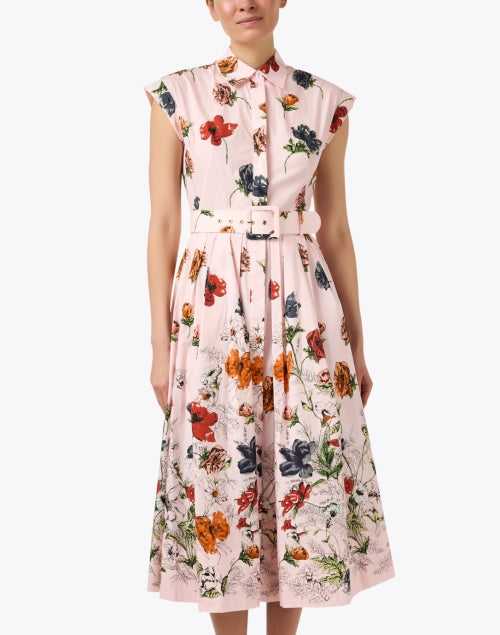 Stylish Octavia Pink Printed Cotton Women's Shirt Dress