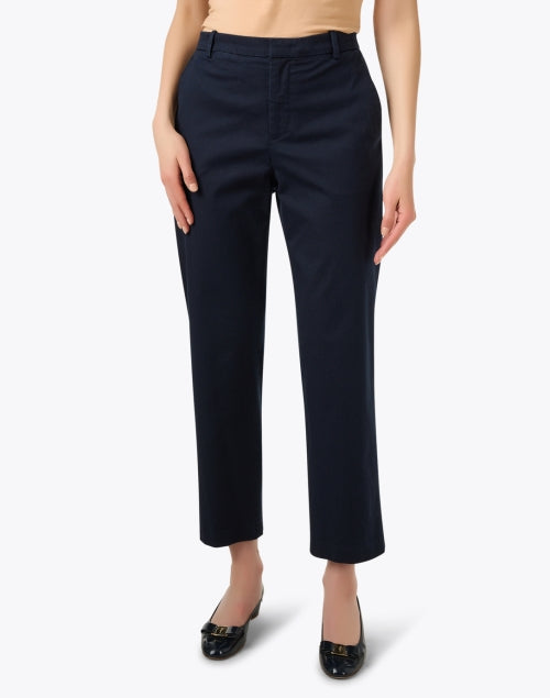 Navy Blue Men's Straight-Leg Cotton Chino Pants