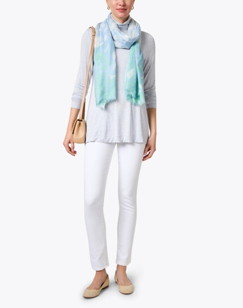 Grey Women's Knit Scrunch Neck Long - Sleeve Top for Layering