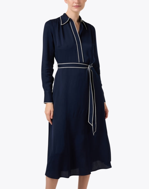 Navy Blue Elise Classic Women's Shirt Style Dress