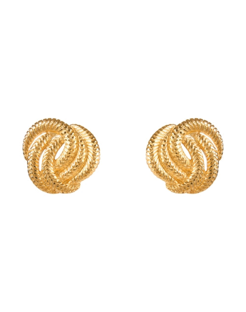 Jennifer Behr's Elaina Gold-Tone Textured Knot Stud Earrings for Any Occasion