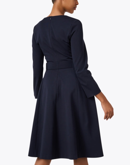 Navy Blue Thyme Women's Jersey A-Line Dress for a Classic Look
