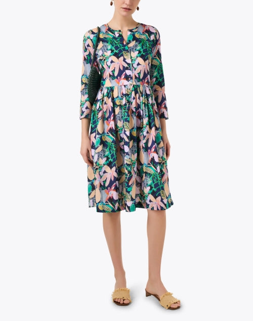 Women's Multi-colored Floral Print 100% Cotton Summer Dress