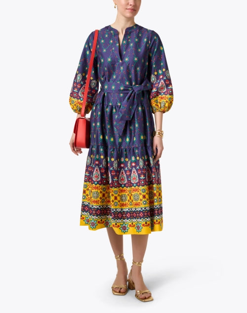 Claire Stylish Multi - Printed Stretch Cotton Dress for Warm Weather