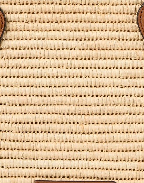 Tan Small Strathberry Leather and Raffia Hand-woven Basket Tote Bag