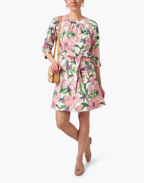 Irene Women's Pink Multi - Patterned Cotton Casual Dress