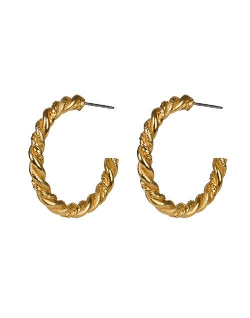 Stylish Gold-Plated Twisted Hoop Earrings for Everyday Wear