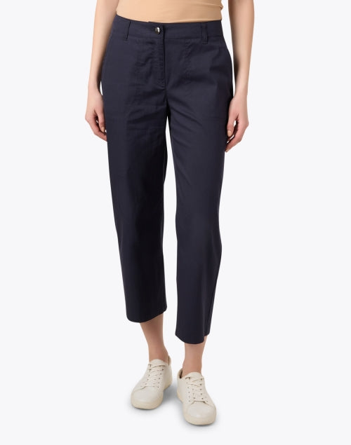 MAC Jeans Nora Navy Blue Cropped Straight-Leg Women's Trousers