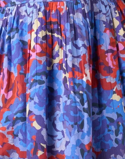 Feloi Lightweight Blue and Red Multi - Print Feminine Dress