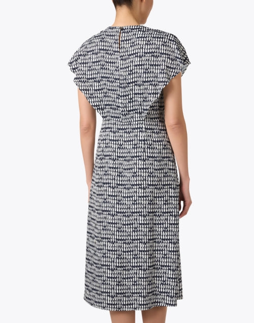 Stylish Domicia Black-and-White Patterned Women's Midi Dress