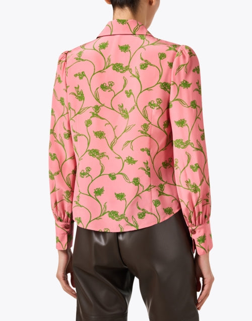 Stylish Sonya Blouse with Pink Floral Print and Puffed Sleeves