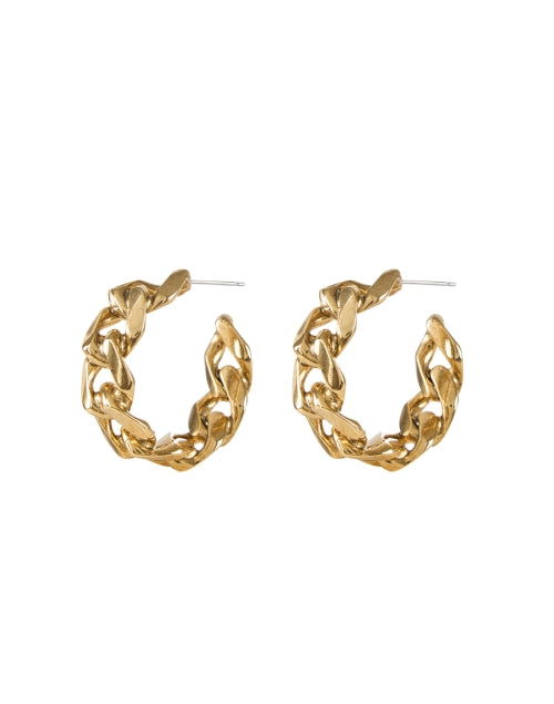 Stylish Gold-Plated Maillon Chain Link Hoop Earrings for Elegant Looks