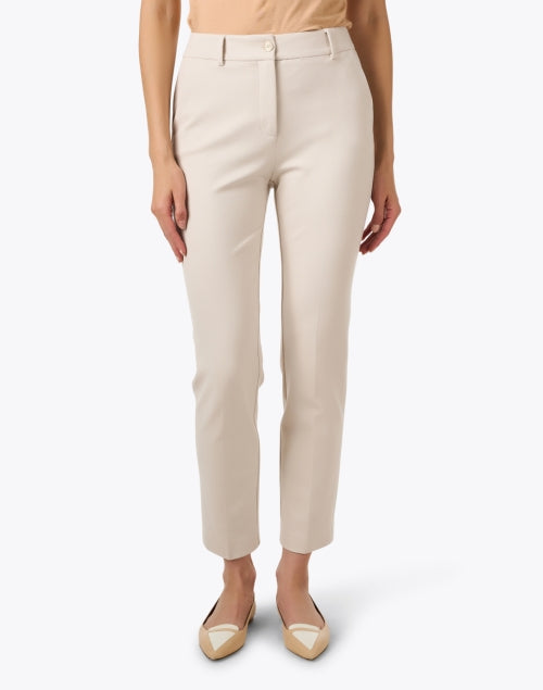Via Masini 80 Panna Ivory Stylish Straight-Leg Trousers