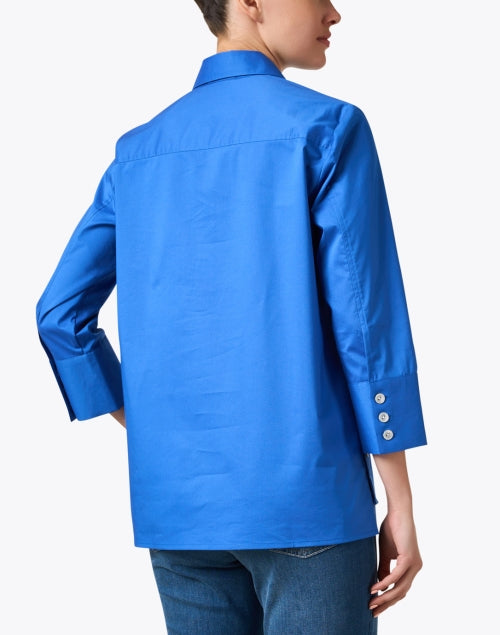 Stylish Blue Stretch Cotton Maxine Shirt for Everyday Wear