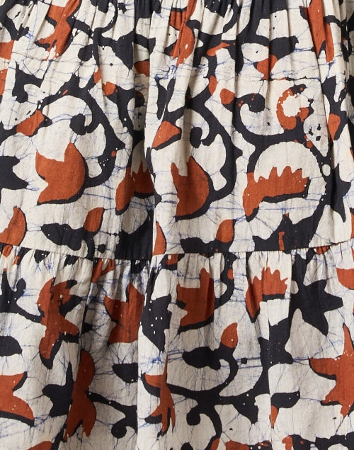 Apiece Apart's Fashionable Las Alturas Navy and Orange Printed Women's Dress