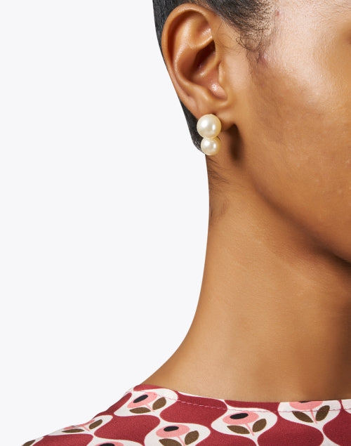 Gretel Style Double Stacked Swarovski Pearl Fashion Earrings