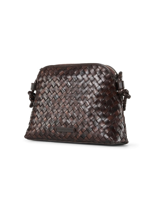 Stylish Dark Brown Hand - Woven Leather Crossbody Shoulder Bag by Loeffler Randall - The Mallory Model