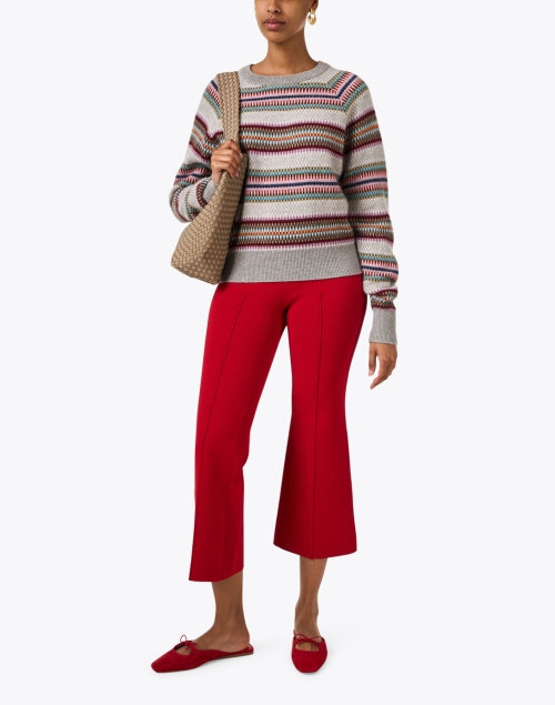 Grey Multi - Striped Luxury Cashmere Sweater for Timeless Wardrobe