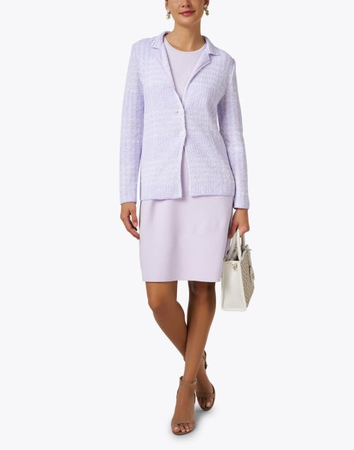 Olbia Crocheted Lilac and White Plaid Women's Fashion Jacket