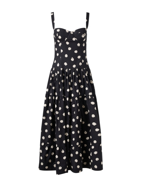 Stylish Santiago Black and White Polka - Dot Print Women's Dress