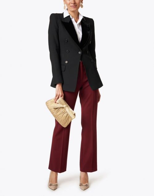 Stylish Jamie White Stretch Cotton and Jersey Button - Down Shirt