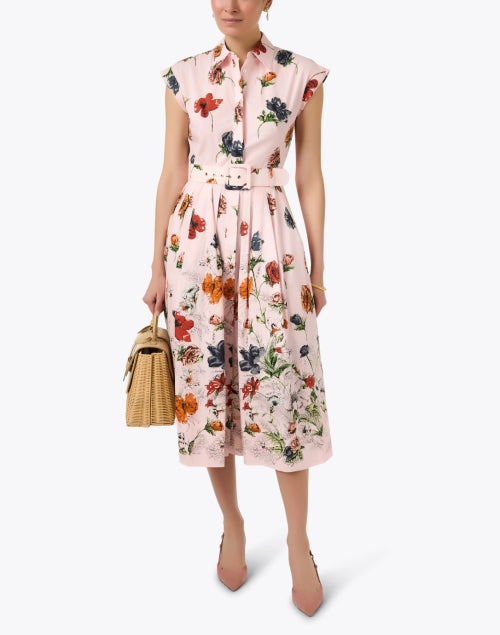 Stylish Octavia Pink Printed Cotton Women's Shirt Dress