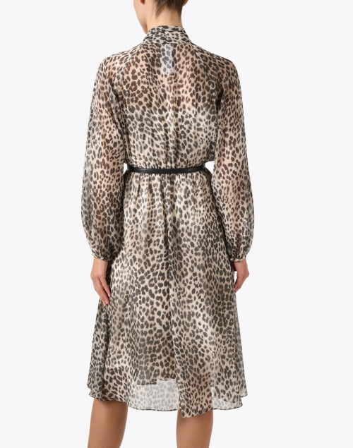 Max Mara Studio Glizia Leopard Print Silk Midi Dress for Women
