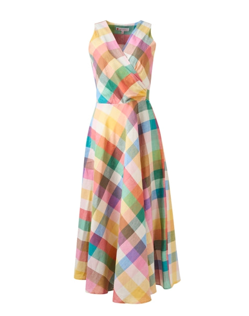 Easton Colorful Multi - Plaid Stretchable Linen Women's Dress for Everyday Wear