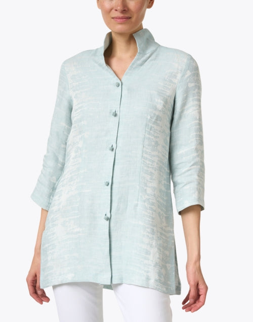 Rita Women's Blue Linen Shalamar Style Jacket for Fashionable Wear