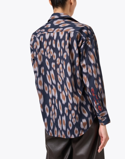 Stylish Tyra 100% Cotton Leopard Print Button - Front Shirt