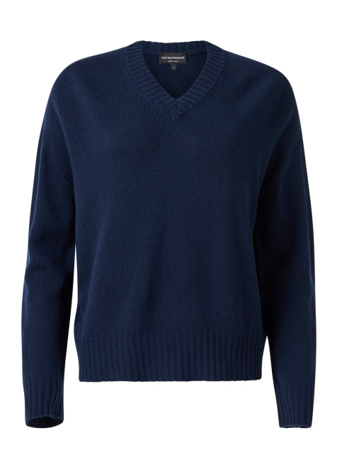 Navy Blue Wool and Cashmere Blend Men's/Women's Sweater