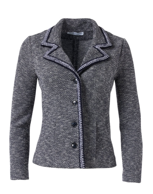 Stylish Navy Boucle Women's Lavinia Jacket by Amina Rubinacci