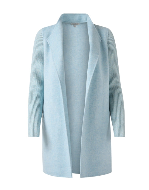 Stunning Surf Blue Wool and Cashmere Blend Women's Winter Coat