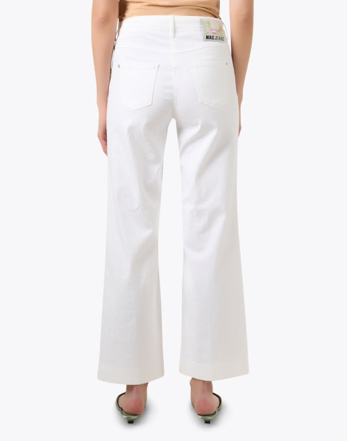 Stylish Dreamy White Wide - Leg Stretch Cotton Jeans for Everyday