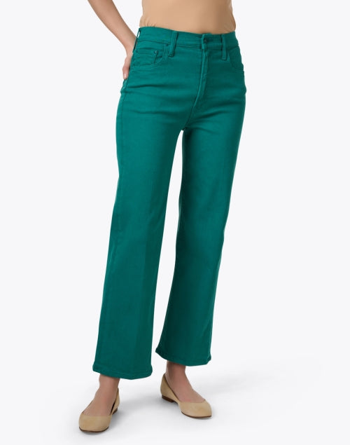 Mother's Premium Green Denim Straight Leg Rambler Jeans