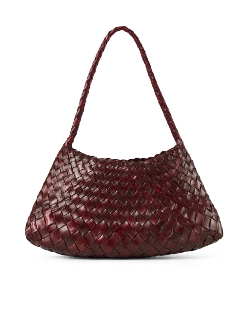 Rosanna Bordeaux Fashionable Woven Leather Shoulder Bag for Trendy Look