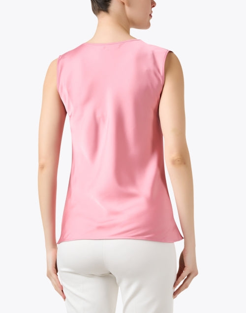 Elegant Pink Satin Women's Sleeveless Top