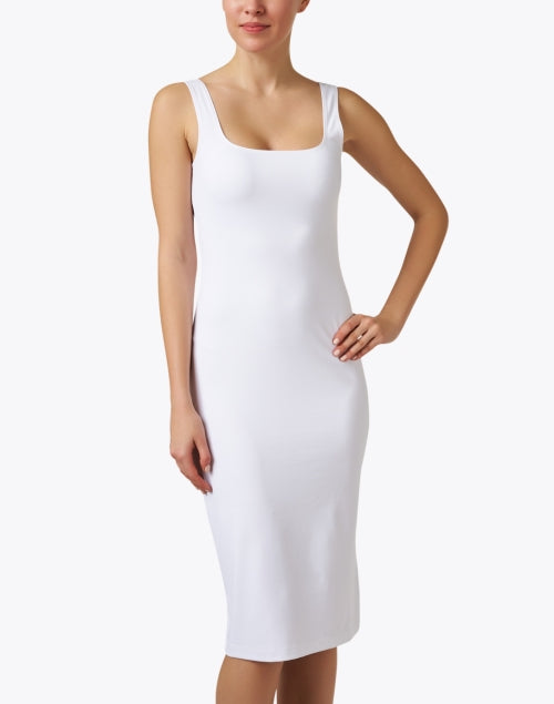 Ala von Auersperg's Elegant White Stretch Caterina Midi Dress