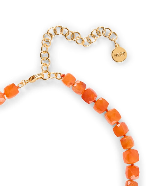Stunning Handmade Orange Stone Beaded Necklace for Daily Wear