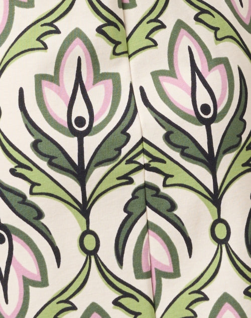 Weekend Max Mara Rampur Green and Pink Floral Print Stretch Jersey Dress